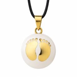 Gravidsmycken-Bola-änglaplinga-Vit-Guld-Fotter